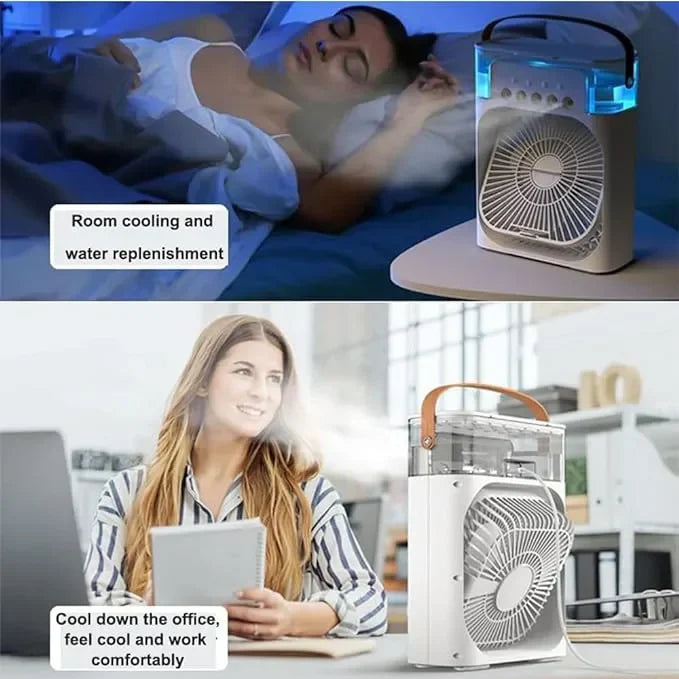 Portable Air Conditioner Usb Desktop Cooler Conditioning Humidifier Cooler Mini Convenient Cooling Fan 10 Table Plastic 5V-White