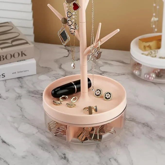 Branch Jewelry Rack With Rotatable Base and Storage Box Tree Tower