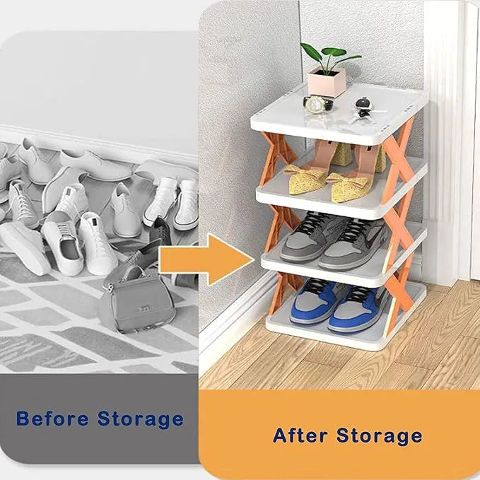 Multi-layer Shoe Rack Stackable Shoes Shelf Space-Saving Shoes Storage Organizer