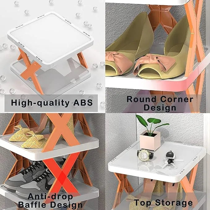 Multi-layer Shoe Rack Stackable Shoes Shelf Space-Saving Shoes Storage Organizer