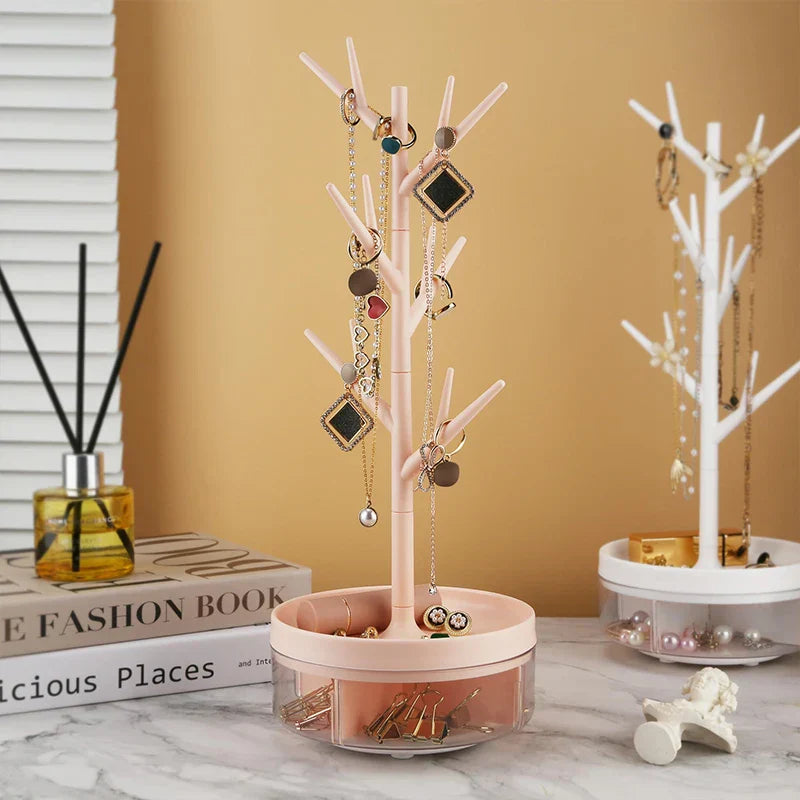 Branch Jewelry Rack With Rotatable Base and Storage Box Tree Tower