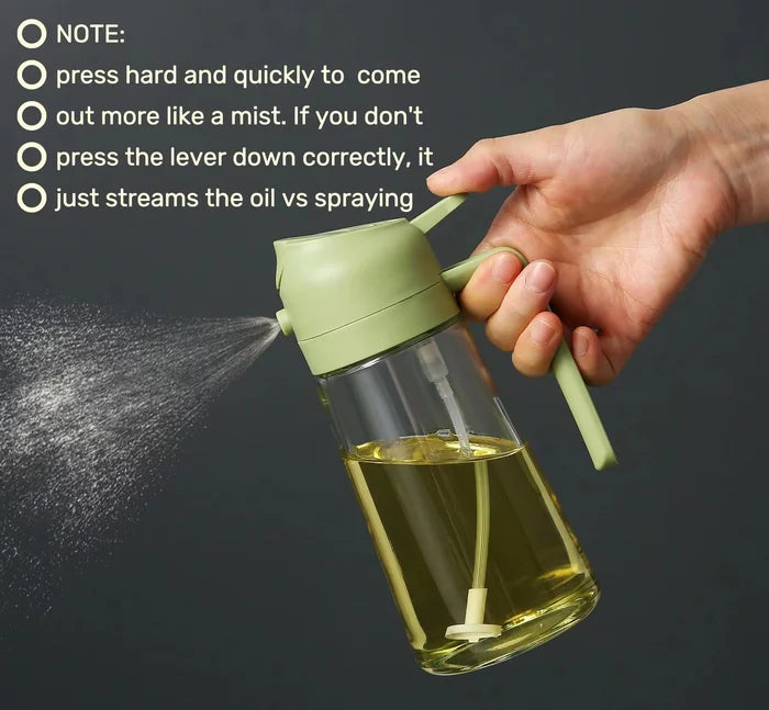 2-in-1 Glass Oil Dispenser and Sprayer